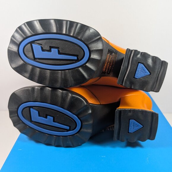 Fluevog Orange Stop It Sostener Lace-Up Ankle Boots, NIB, Size 9 Leather Booties - Picture 8 of 11